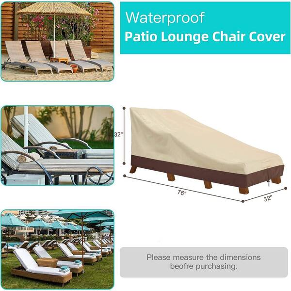 Akefit Chaise Lounge Cover Waterproof Outdoor Protection For Patio Recliner Chairs 80in