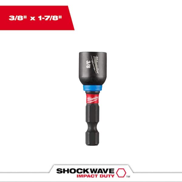 Milwaukee SHOCKWAVE Impact Duty 3/8 in. x 1-7/8 in. Alloy Steel Magnetic Nut Driver (1-Pack)