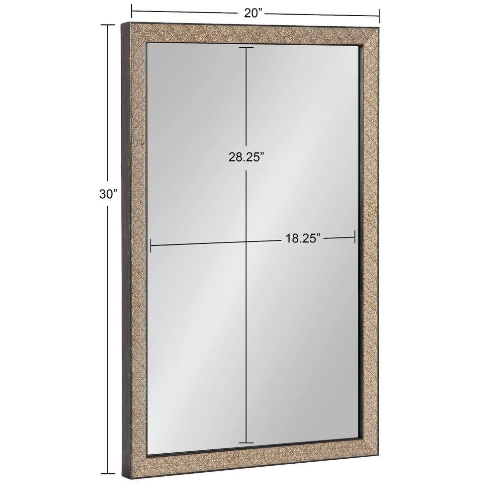 Soniva 20x30 Gold Embossed Ornate Rectangular Wall Mirror