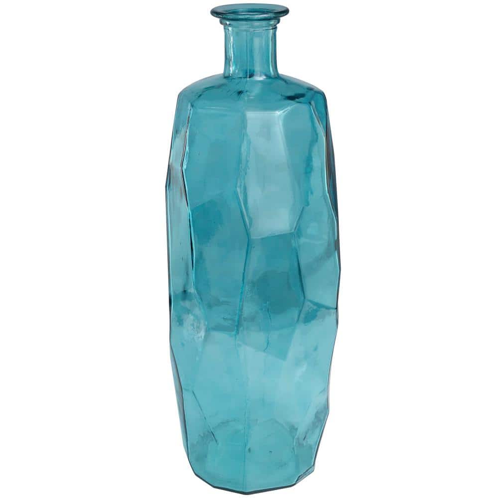 29 in. Teal Tall Spanish Bottleneck Recycled Glass Decorative Vase price history on PriceWatchPro