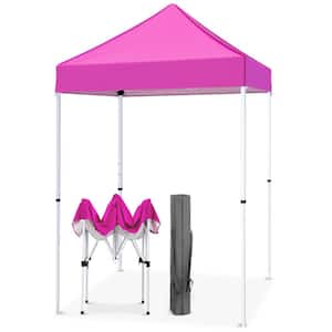 5 ft. x 5 ft. Pink Pop Up Canopy Tent Instant Outdoor Canopy