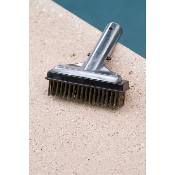 Poolzilla Small Hard Bristle Brush for Gunite and Concrete Pools, Not for Vinyl Use, Clean Walls and Tiles