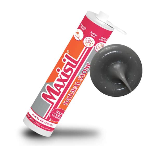Maxisil 10.5 oz. Gray (Dark Grey) Standard Tube Natural Stone Silicone Sealant Tube (Each)