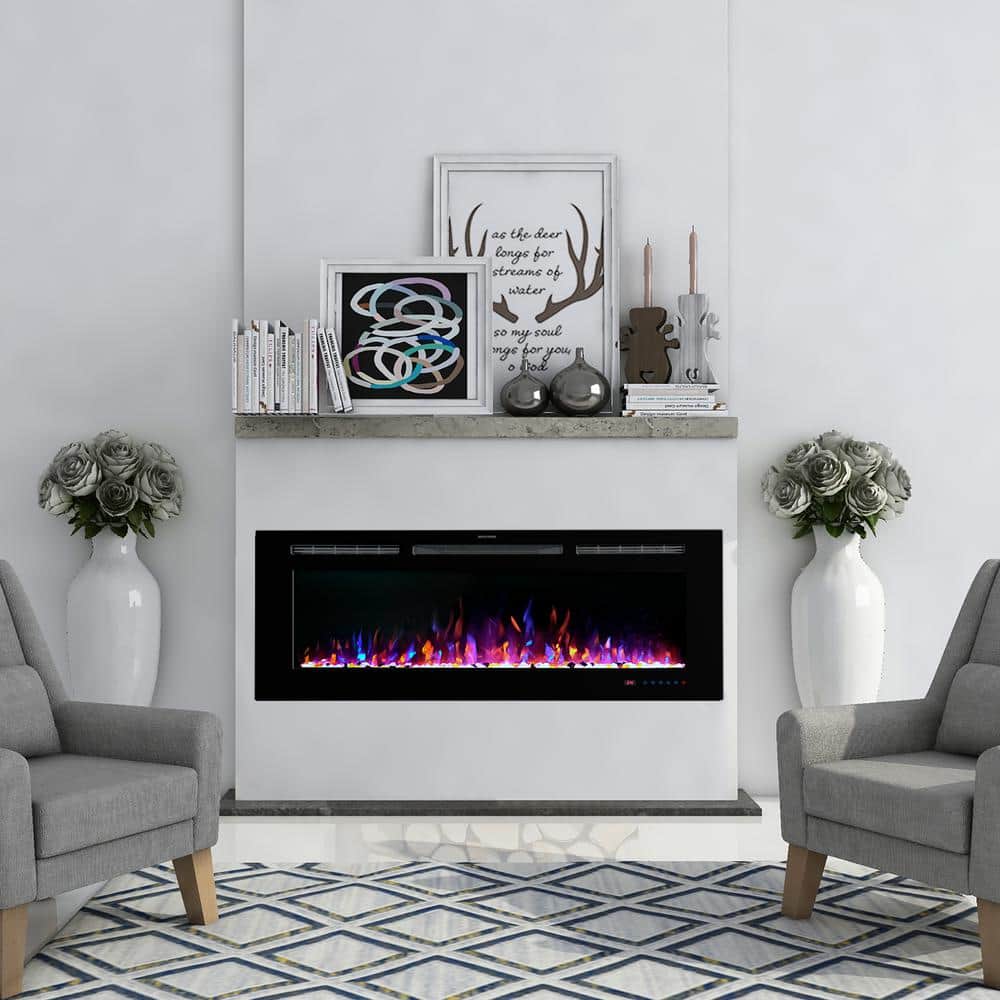 36 in. Wifi Recessed and Wall Mounted Electric Fireplace Insert