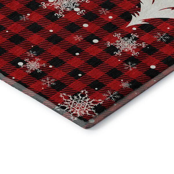 Mayfield Premium Machine Washable Abstract AMF1824 Red 10 ft. x 14 ft. Area Rug