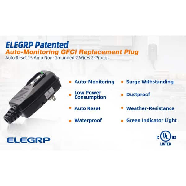 ELEGRP GFCI Outlet With Outdoor Cover 15 Amp TR WR 125V Duplex Outlet With Weatherproof In Use Cover Ul Listed White