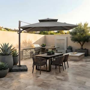 clara patio 10 square cantilever umbrella 9ft Offset Do you want to enrich your garden time/ Its impossible to have good time if you dont have any sunshade equipment Sunbrella Treasure Garden 10 Foot