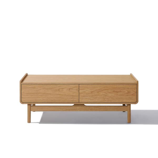 23.62 in. Summer Oak Engineered Brown Rectangle Wood Coffee Table with Storage
