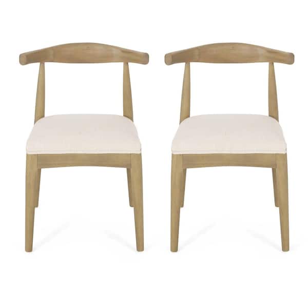 Noble House Cotterell Light Ash and Beige Fabric Dining Chair (Set of 2)