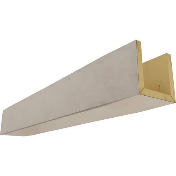 Ekena Millwork 6 in. W x 4 in. H x 8 ft. L 3-Sided (U-beam) Rough Cedar Endurathane Faux Wood Ceiling Beam, Burnished Pine
