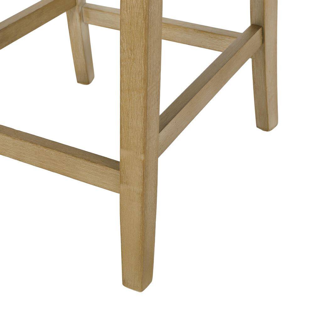 Beige and Weathered Brown High Back Counter Stools Set