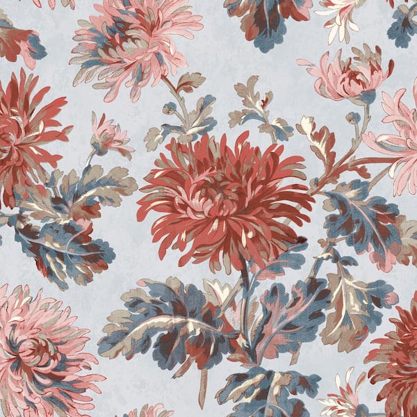 Laura Ashley Maryam Crimson Removable Wallpaper Sample