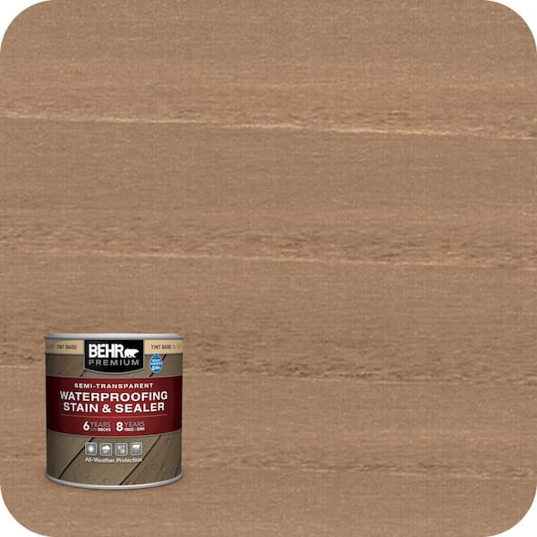 8 oz. #ST-153 Taupe Semi-Transparent Waterproofing Exterior Wood Stain and Sealer Sample