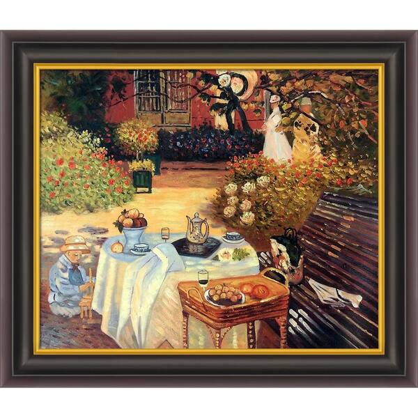 LA PASTICHE Luncheon by Claude Monet Opulent Framed Abstract Oil Painting Art Print 26 in. W. x 30 in.