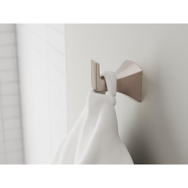 Bruxie J-Hook Robe/Towel Hook in Spot Defense Brushed Nickel