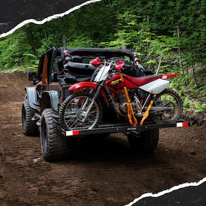 510 lbs. Capacity Steel Hitch Mount Dirt Bike Carrier 73" Motorcycle Carrier with Loading Ramp, Straps and Stabilizer