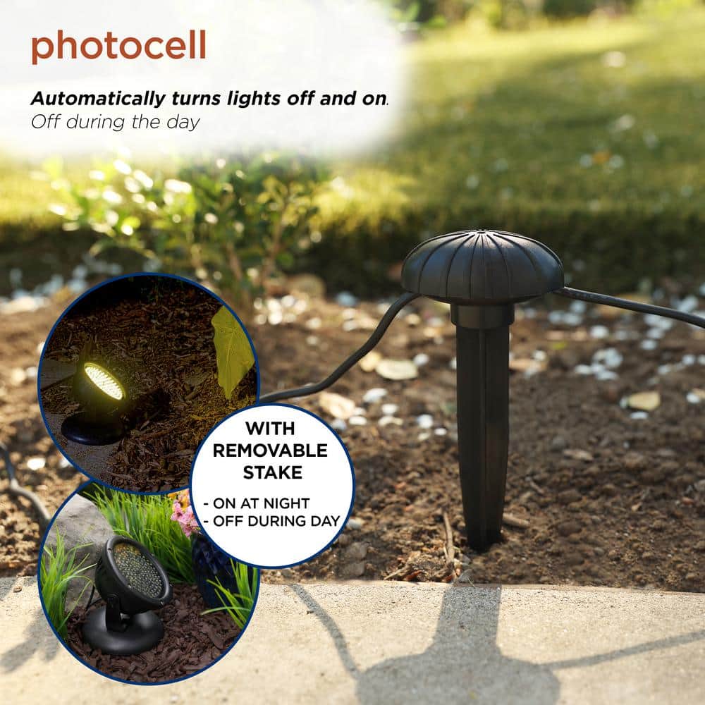 Black Weatherproof LED Outdoor Spotlight with Transformer