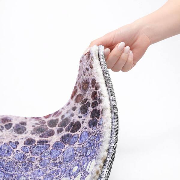 Dream Shag Premium Machine Washable Abstract ADS707 Purple 3 ft. x 5 ft. Area Rug