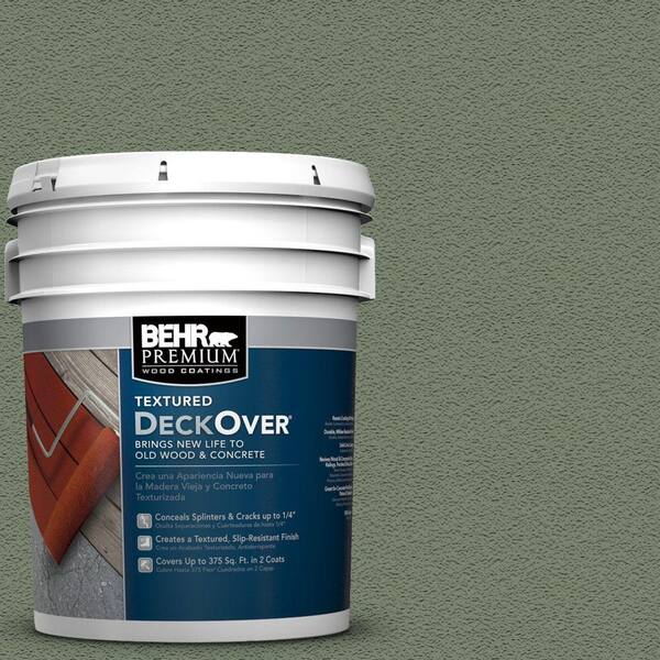 BEHR Premium Textured DeckOver 5 gal. #SC-126 Woodland Green Textured Solid Color Exterior Wood and Concrete Coating