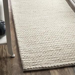 Caryatid Chunky Woolen Cable Off-White 3 ft. x 10 ft. Runner Rug
