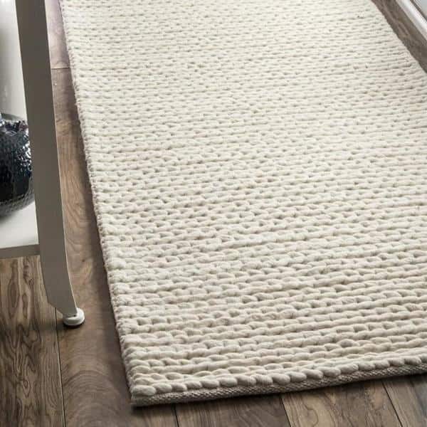 nuLOOM Braided Wool Hand Woven Chunky Cable Rug - Scandinavian