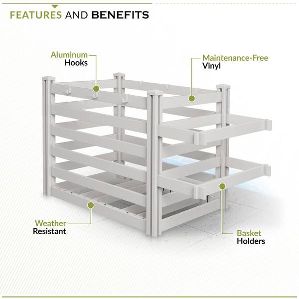 Zippity Outdoor Products Premium White Vinyl Poolside Storage Organizer