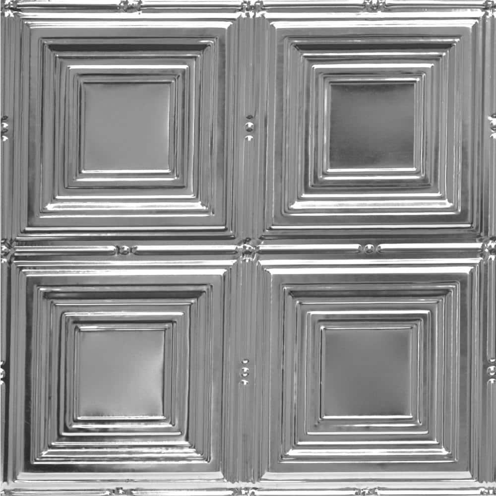 Cubism Steel (Unfinished) 2 ft. x 2 ft. Decorative Nail Up Tin Ceiling Tile (48 sq. ft./Case) price history on PriceWatchPro