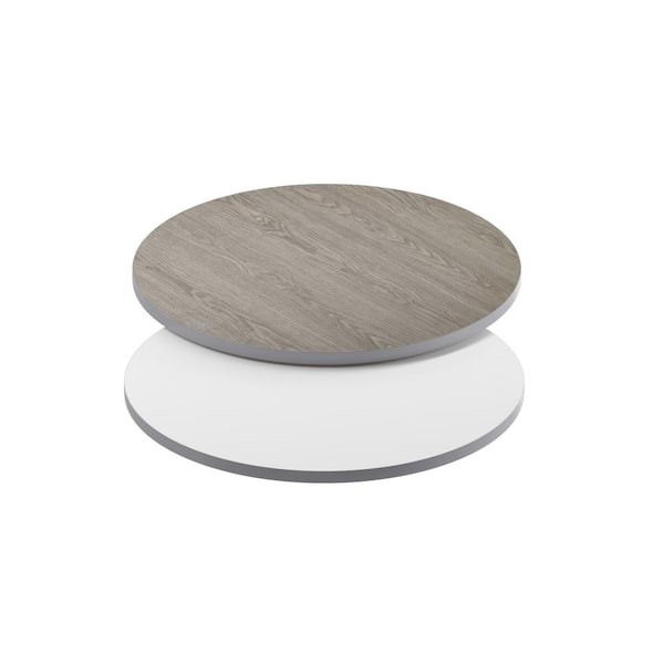 Carnegy Avenue 30 in. White/Gray Round Table Top Only