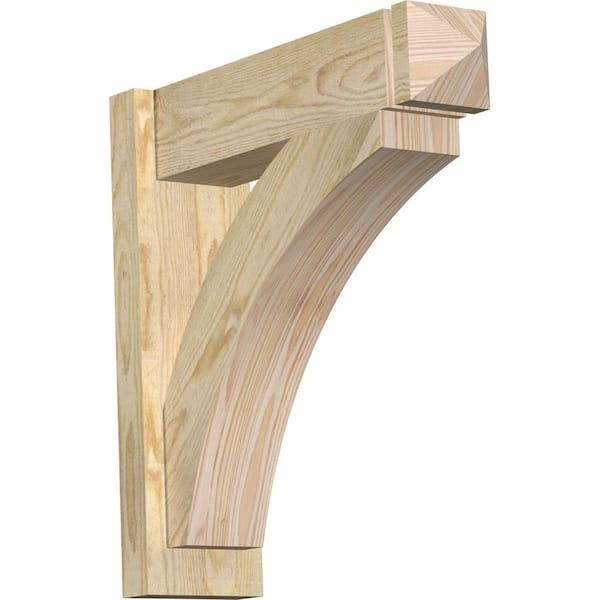 Ekena Millwork 6 in. x 22 in. x 22 in. Douglas Fir Thorton Arts and Crafts Rough Sawn Outlooker