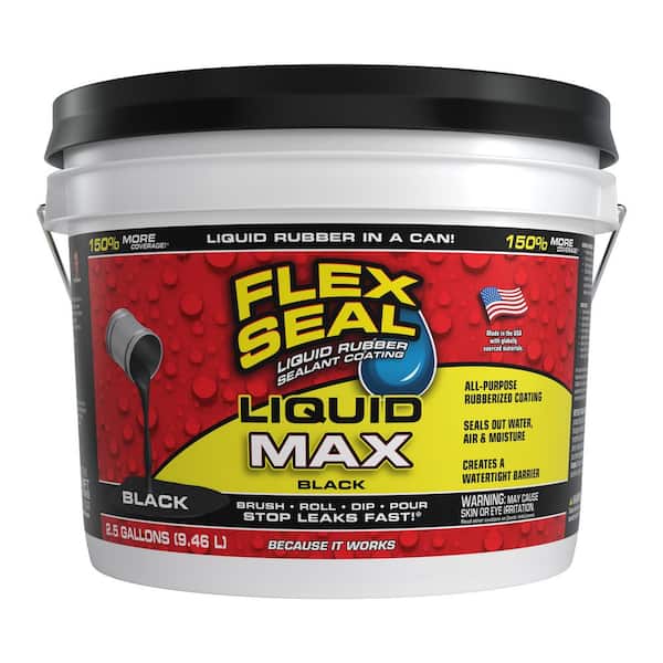 Flex Seal Liquid MAX Black 2.5 Gal. Liquid Rubber Sealant Coating
