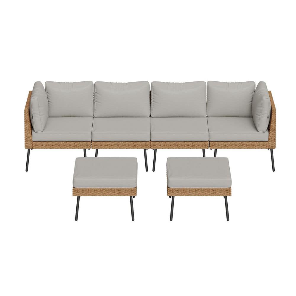 Black 9-Piece Patio Wicker Outdoor Patio Conversation Set with Coffee Table and Gray Cushions price history on PriceWatchPro