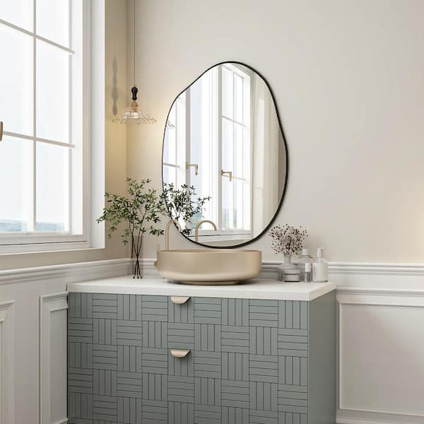 23.5 in. W x 31.5 in. H Novelty Irregular Shape Frameless Wall Bathroom Vanity Mirror