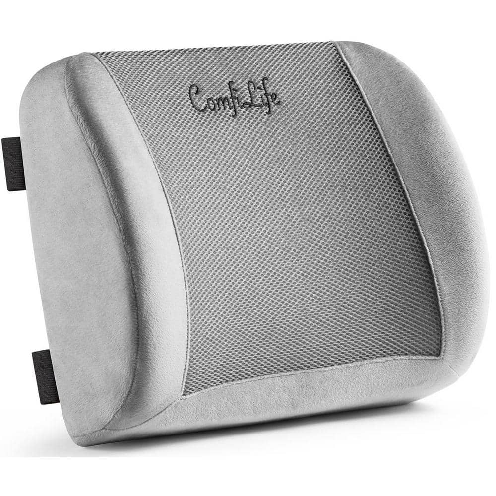 COMFILIFE Memory Foam Lumbar Support Back Pillow Gray R-LU-GRY