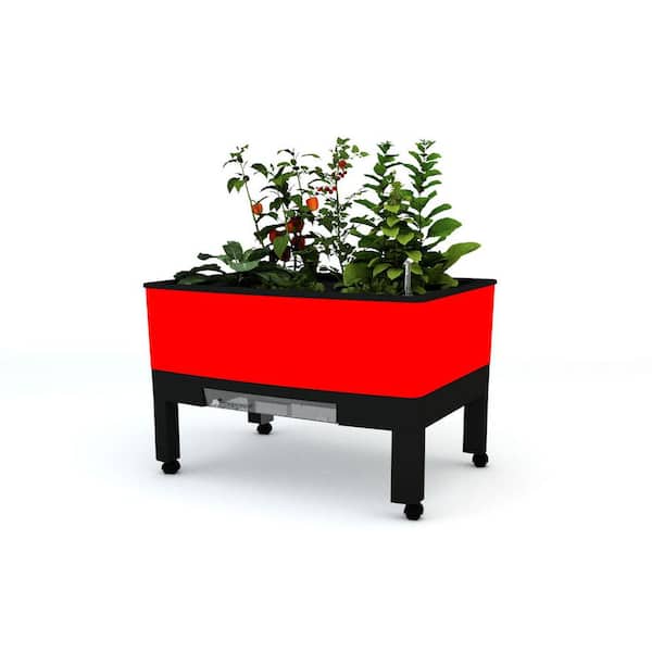 VITA World Garden 33.5 in. x 24.25 in. x 23 in. Red In/Outdoor Self Watering Garden
