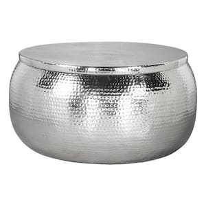 Solo 32.7 in. Chrome Round Metal Top Coffee Table