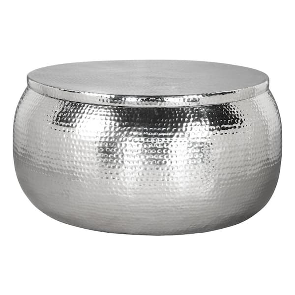 ZUO Solo 32.7 in. Chrome Round Metal Top Coffee Table