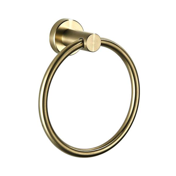 FORIOUS Bathroom Towel Ring Wall Mounted in Gold HH0220G The Home Depot