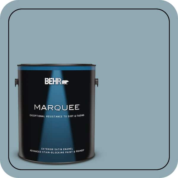 BEHR MARQUEE 1 gal. #530F-4 Newport Blue Satin Enamel Exterior Paint & Primer