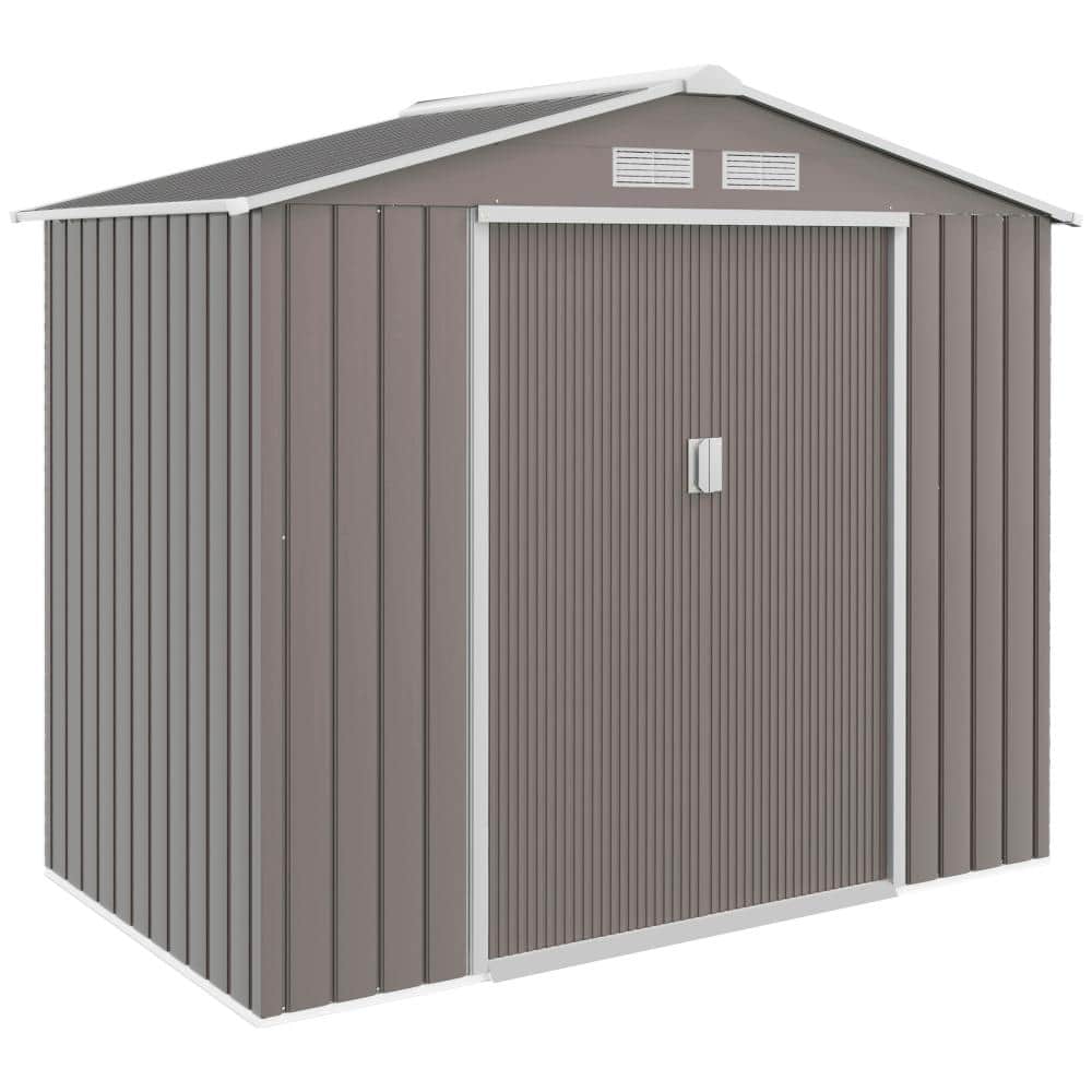 Gray Metal Shed, Outdoor Storage Shed, Tool Shed with Sloped Roof for Garden & Backyard price history on PriceWatchPro