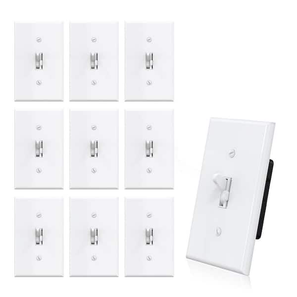 Vrbgify 120-Volt Digital Toggle Dimmer Switch Wall Plate Included White ...