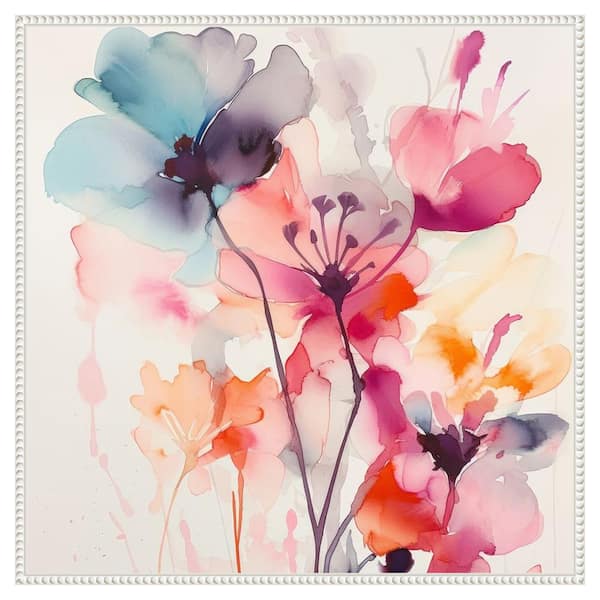 Amanti Art Watercolor Romance I by Irena Orlov 30 in. W x 30 in. H. Canvas Wall Art Print Framed in White