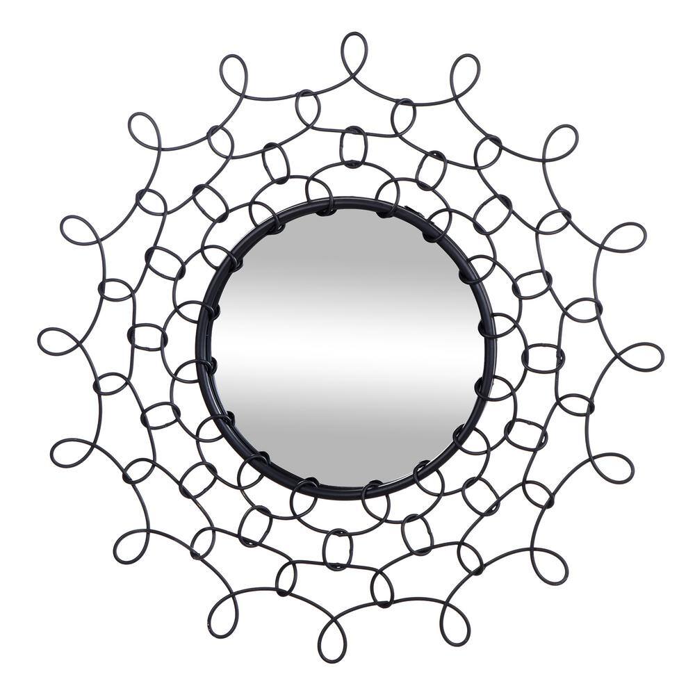 StyleCraft Iuka 24 in. x 23.7 in. Farmhouse Round Framed Iron Metal