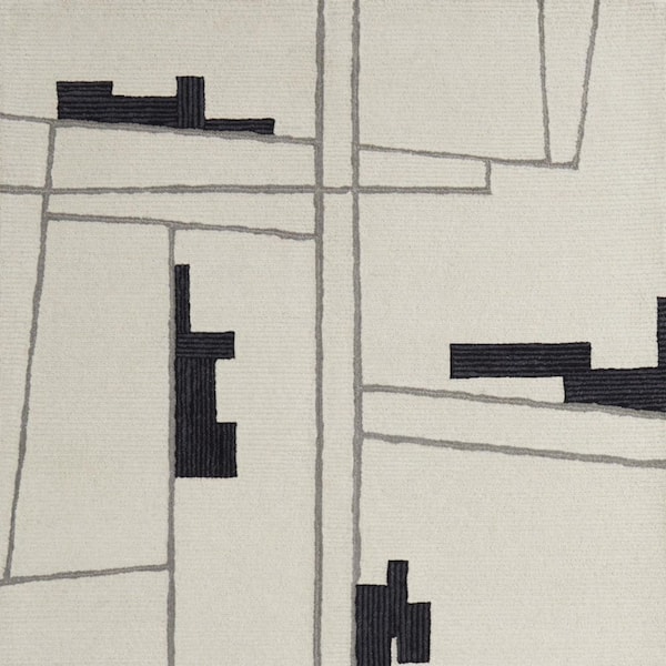 8 ft. x 10 ft. Gray and Ivory Abstract Area Rug