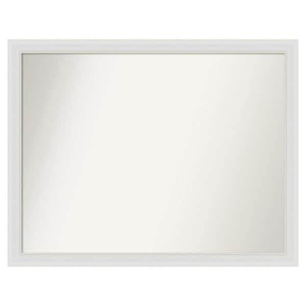 Amanti Art Flair Soft White Narrow 46 in. x 36 in. Custom Non-Beveled Satin Recyled Polystyrene Bathroom Vanity Wall Mirror