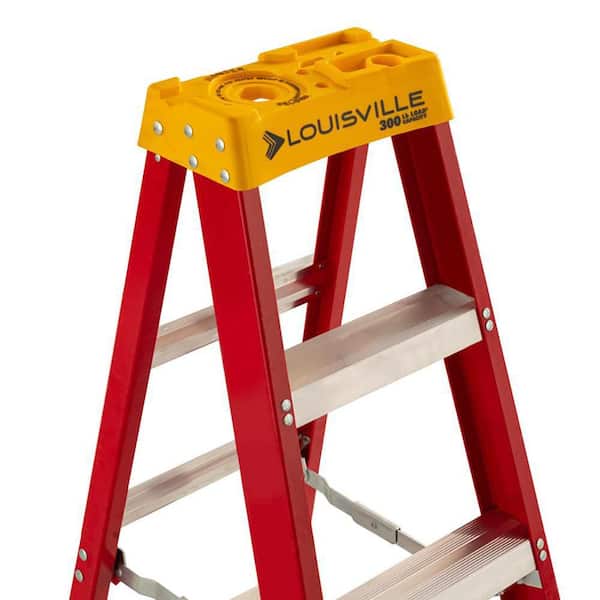Louisville Ladder FXS1506 6 ft.Fiberglass Cross Step Ladder, Type IA, 300  Lbs Load Capacity 