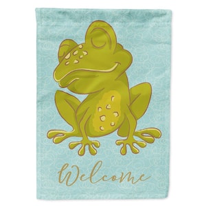 11 in. x 15-1/2 in. Polyester Frog Welcome 2-Sided 2-Ply Garden Flag