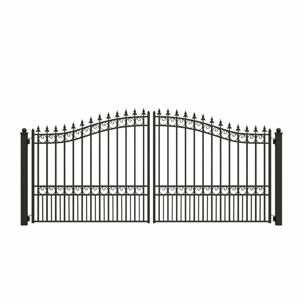 London Style 14 ft. x 6 ft. Black Steel Dual Driveway Fence Gate price history on PriceWatchPro