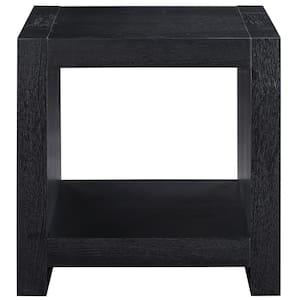 Aubrey 24 in. Black Wood Square End Table