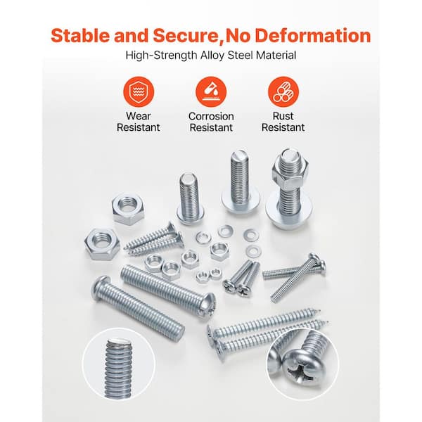 VEVOR 2250 Pcs Bolts and Nuts Assortment Kit, Metric+Imperial Screws and Flat Washers, Alloy Steel M3/M4/M5/M6/M8, 2025 Update LMHLSTZGZLJYS6FAS001V0-251105