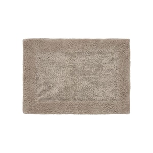 Edge Collection 17 in. x 24 in. Brown 100% Cotton Rectangle Bath Rug